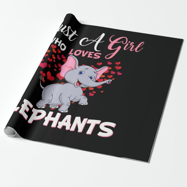 Papel De Presente Apenas Uma Menina Que Ama Os Presentes Dos Elefant (Desenrolado)