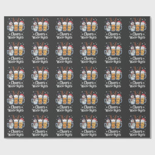 Papel De Presente Aplaudimos Noites de Inverno Cervejas Boneco de Ne