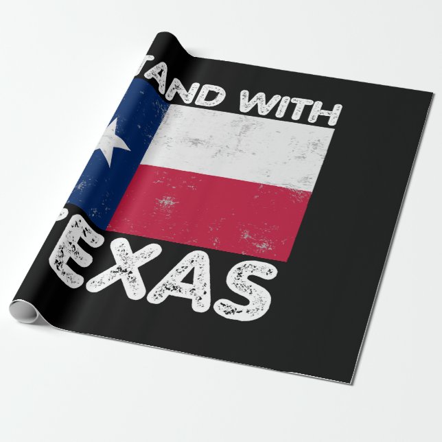 Papel De Presente Apoie o Texas Eu Fico Com a Bandeira do Texas Texa (Desenrolado)