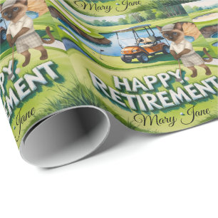 Papel De Presente Aposentação de Golf tematizada para amantes de Cat