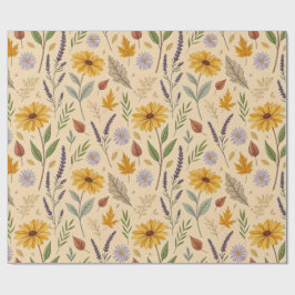 Papel De Presente Apothecary Fall Floral Botanical Pattern