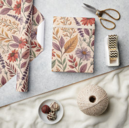 Papel De Presente Apothecary Moody Autumn Floral Wrap