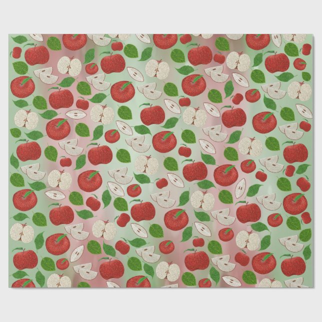 Papel De Presente “Apple of My Eye” Stipple Art Wrapping Paper (Aberto)