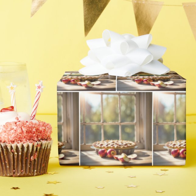 Papel De Presente Apple Pie Por Janela De Fábrica (Festa de aniversário)