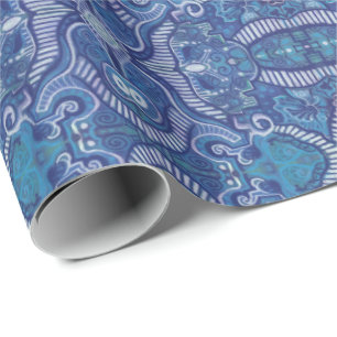 Papel De Presente Apple Stripe Bohemian Boho Arabesque Padrão Verde