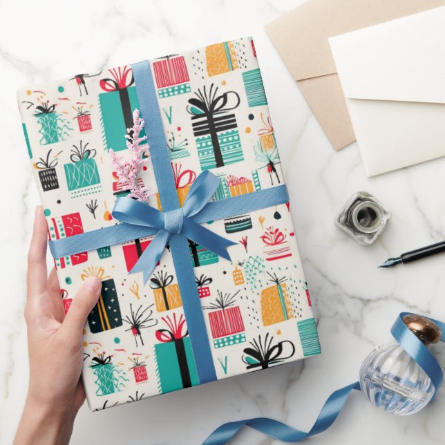 Papel De Presente Apresenta Arcos Feriados Festivos Presente (Presentear)