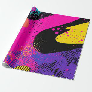 Papel De Presente Apresentação de cor abstrato no estilo de quadrinh