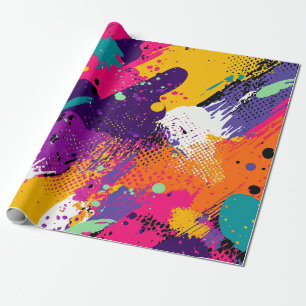 Papel De Presente Apresentação de cor abstrato no estilo de quadrinh