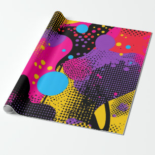 Papel De Presente Apresentação de cor abstrato no estilo de quadrinh