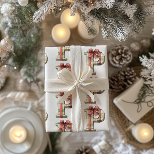 Papel De Presente Apresentação - Letra P Natal
