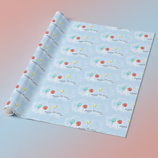 Papel De Presente April Balões - Papel de Wrapap de Aniversário (Criador carregado)
