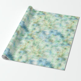 Papel De Presente Aqua Mint Dourada Marble Abstrato