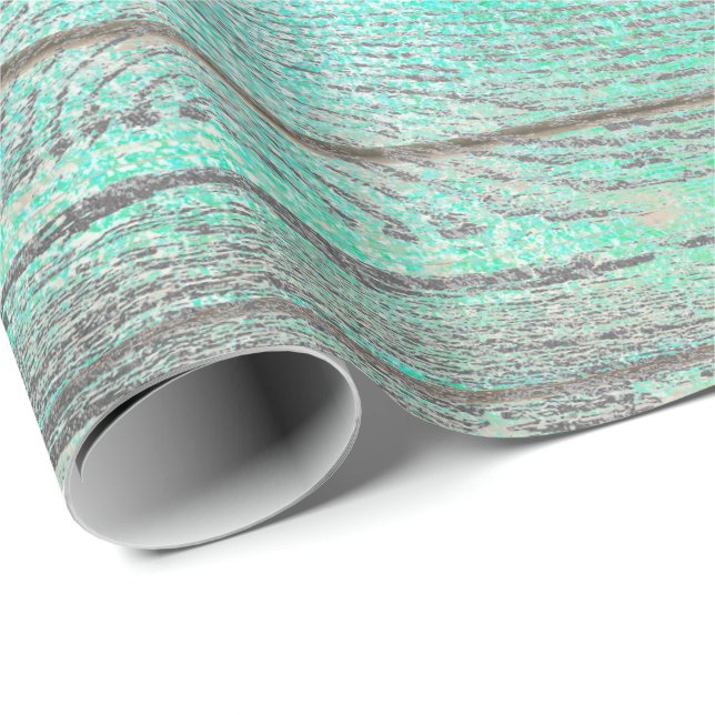 Papel De Presente Aqua Tiffany Ocean Grungy Silver Cinza Russo de Ma (Ponta do rolo)