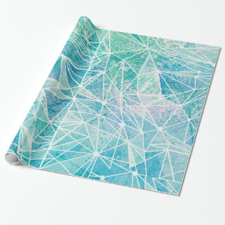 Papel De Presente aquamarina com espaço de geometria branca