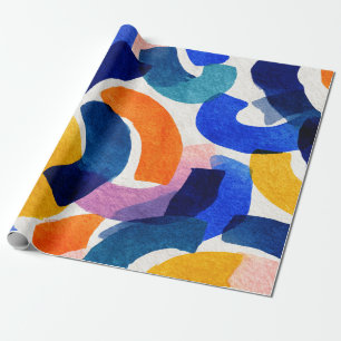 Papel De Presente Aquarela Abstrata Vibrante Arte Moderna