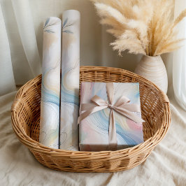 Papel De Presente Aquarela Botânica Pastel Elegante