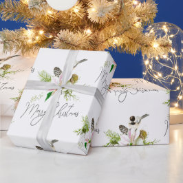 Papel De Presente Aquarela Chickadee Bird Art