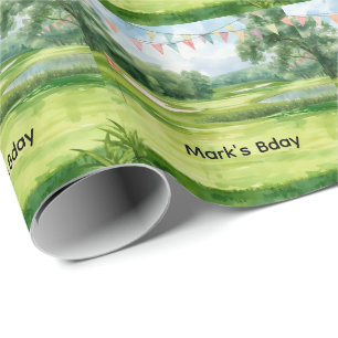 Papel De Presente Aquarela de campo de golfe