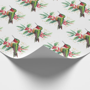 Papel De Presente Aquarela Feliz Natal Hummingbird