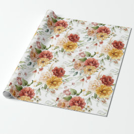 Papel De Presente Aquarela Floral Elegante