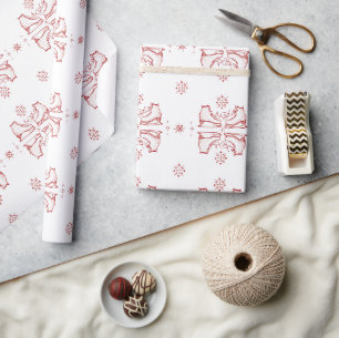 Papel De Presente Aquarela Ice Sking Winter