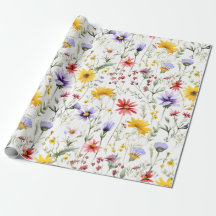 Aquarela Jardim Floral de Primavera com Flores Sil