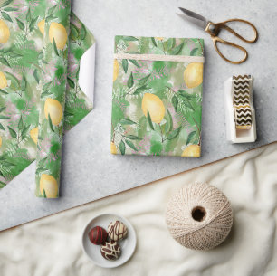 Papel De Presente Aquarela limões fruta cítrico natureza fresca amar