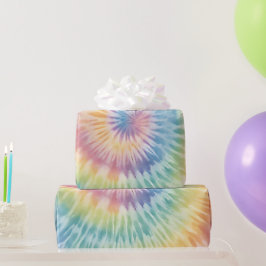 Papel De Presente Aquarela Pastel Rainbow Tie Dye