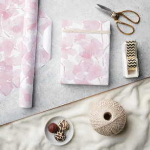 Papel De Presente Aquarela Pintada à Mão de Flor de Cerejeira Elegan
