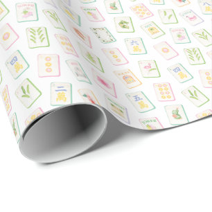 Papel De Presente Aquarela Verão do Sul Mahjong