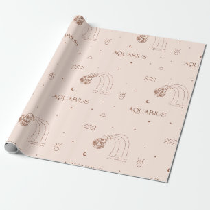 Papel De Presente Aquário Zodíaco - Portador de Água Celestial (2)