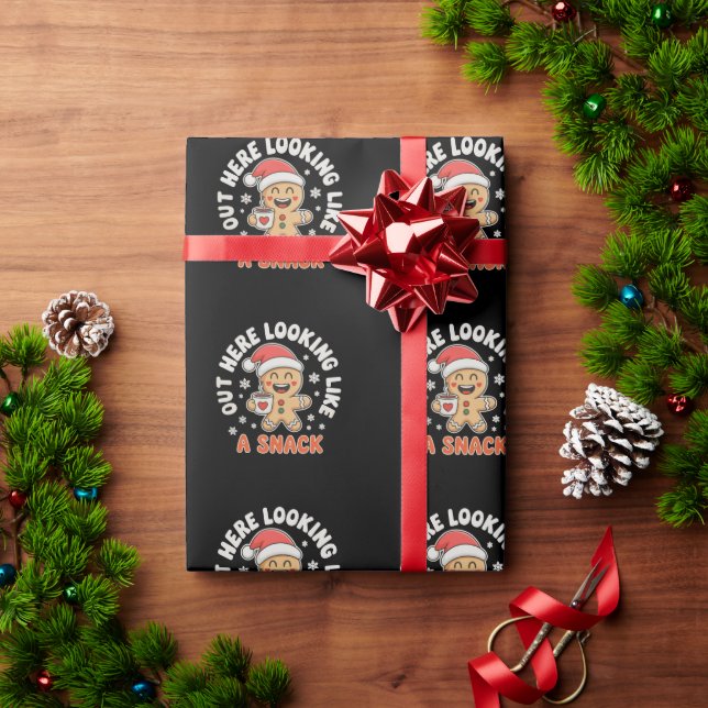 Papel De Presente Aqui fora parecendo um lanche Pão de mel com café (Presente de Natal)