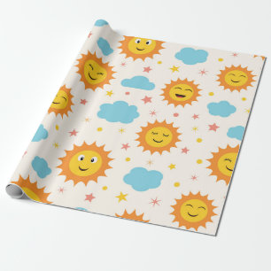 Papel De Presente Aqui Vem O Sol Chuveiro De Bebê 