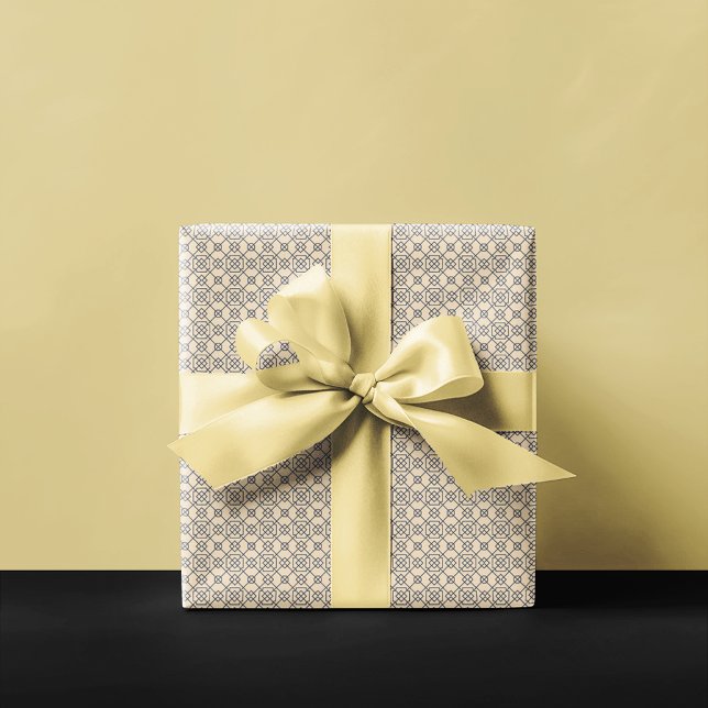 Papel De Presente Arábico Geométrico | Marinho Azul Tan (Criador carregado)