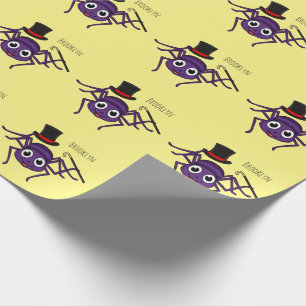 Papel De Presente Aranha-branca no desenho do chapéu