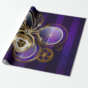 Papel De Presente Aranha Steampunk no fundo roxo