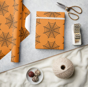 Papel De Presente Aranha Teia de Aranha Preto Roxo Gótico Assustador