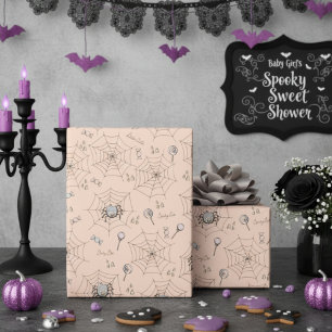 Papel De Presente Aranhas-Bebê, Webs & Candy, Cute-Louco, Laranja