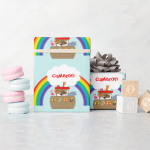 Papel De Presente Arca de Noah Ark Rainbow e Nuvem Personalizadas