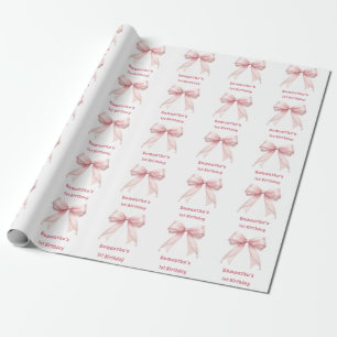 Papel De Presente Arco de aniversário rosa pérolas menina