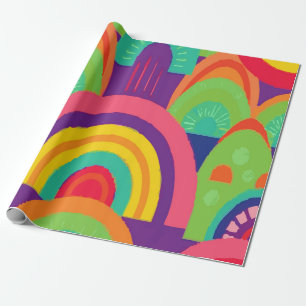 Papel De Presente Arco de Arco-íris Design Abstrato – Moderno Colori