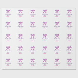 Papel De Presente Arco de casamento brilho glitter rosa roxo nome