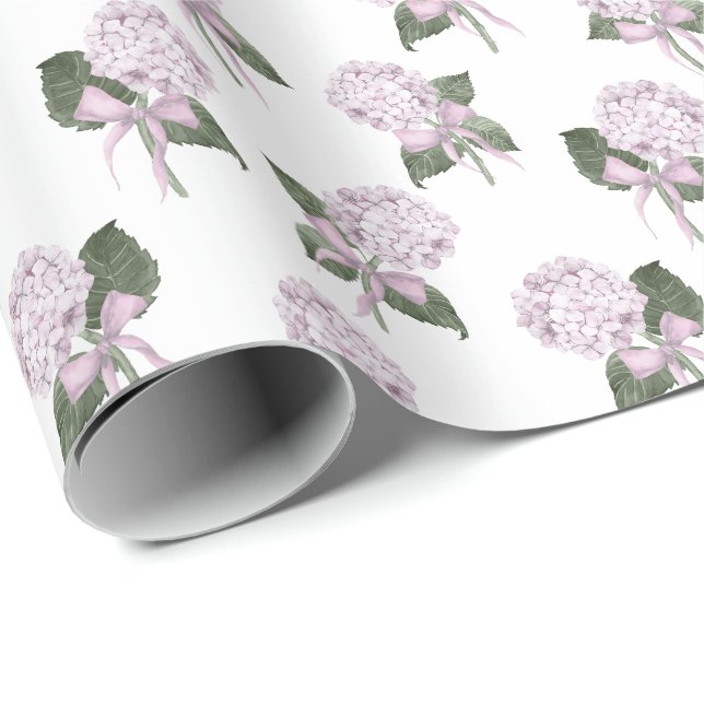 Papel De Presente Arco de Hortênsia Rosa  (Ponta do rolo)