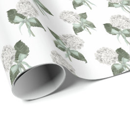 Papel De Presente Arco de Hortênsia Verde Sage Macio