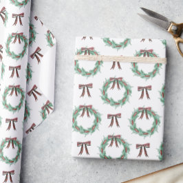 Papel De Presente Arco de Natal de Aquarela Garland