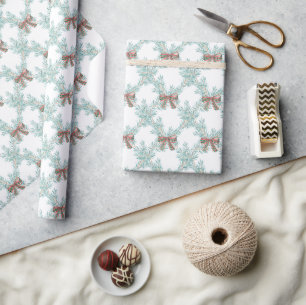 Papel De Presente Arco de Natal de Aquarela Garland
