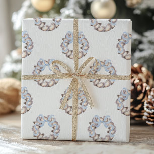 Papel De Presente Arco de ostra costeira de pré-disquete no Natal