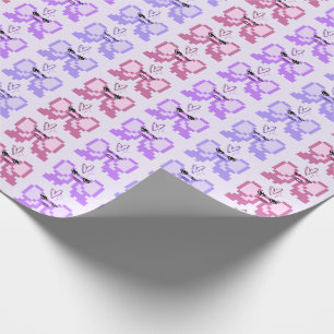 Papel De Presente Arco de Pixel em Saltos Altos Padrão