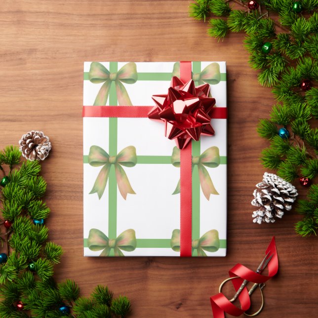 Papel De Presente Arco de Presente Elegante – Design Moderno de Nata (Presente de Natal)