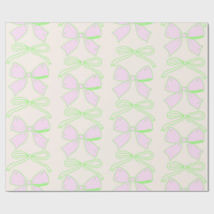 Papel De Presente Arco estético de coquetes de Arco verde e rosa
